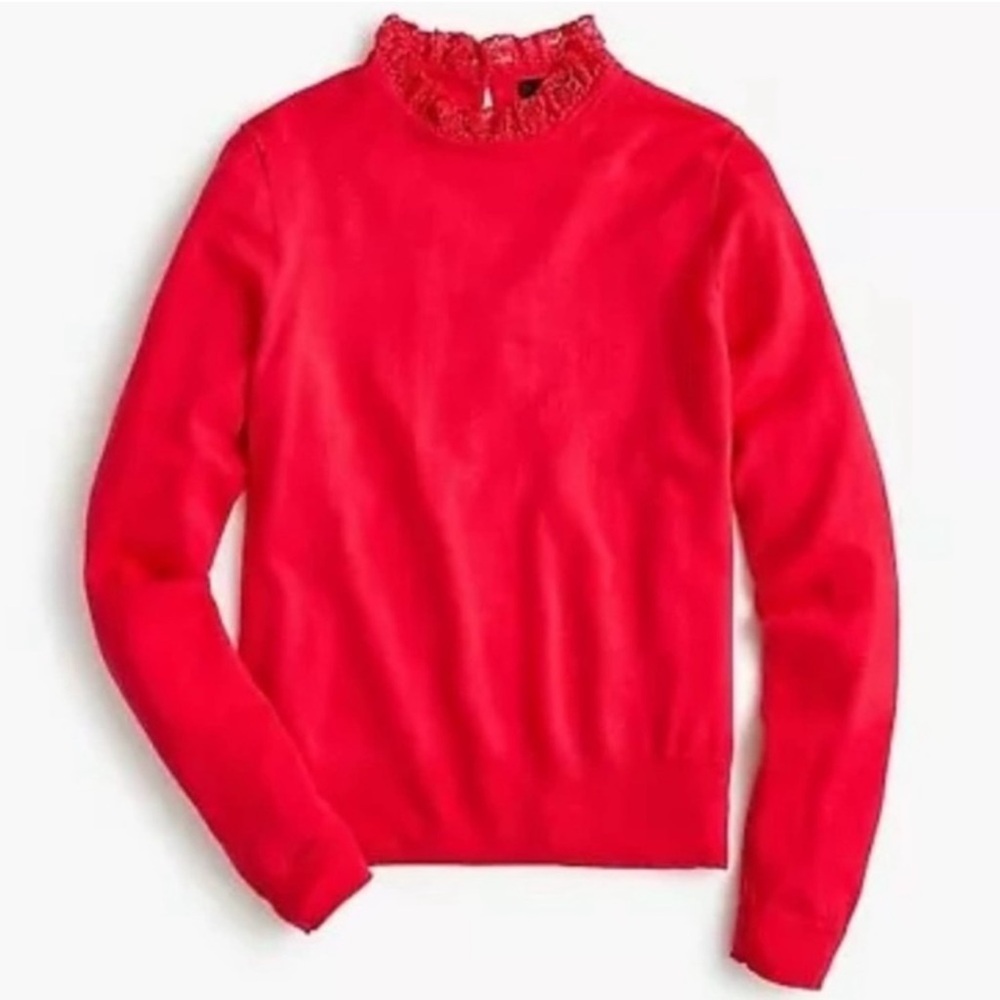 J. Crew Lace Collar Tippi Sweater